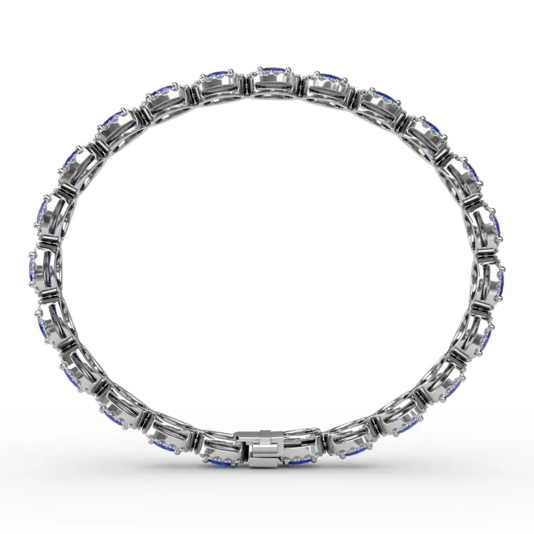 Striking Oval Sapphire and Diamond Bracelet