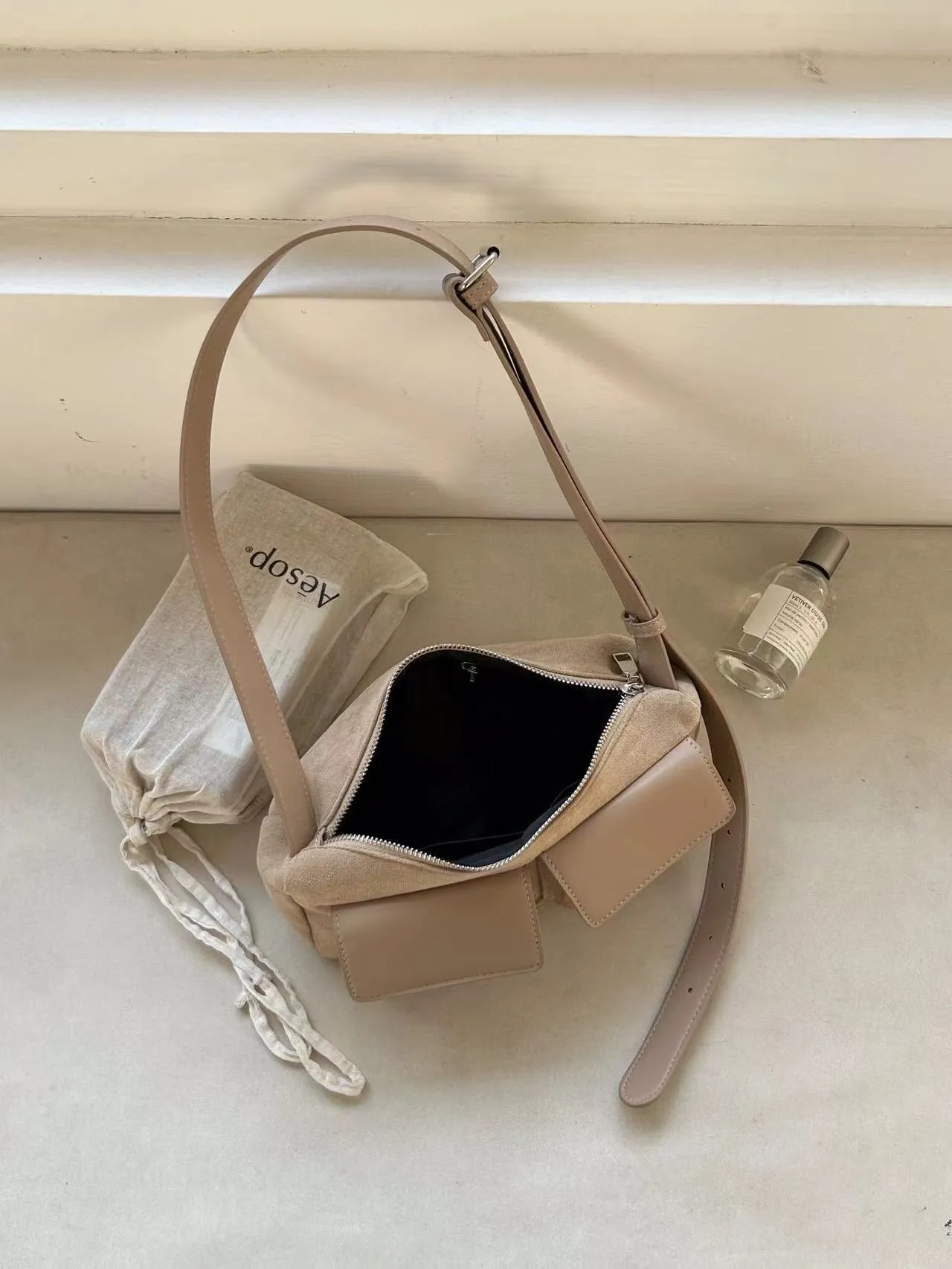 Suede Crossbody Bag