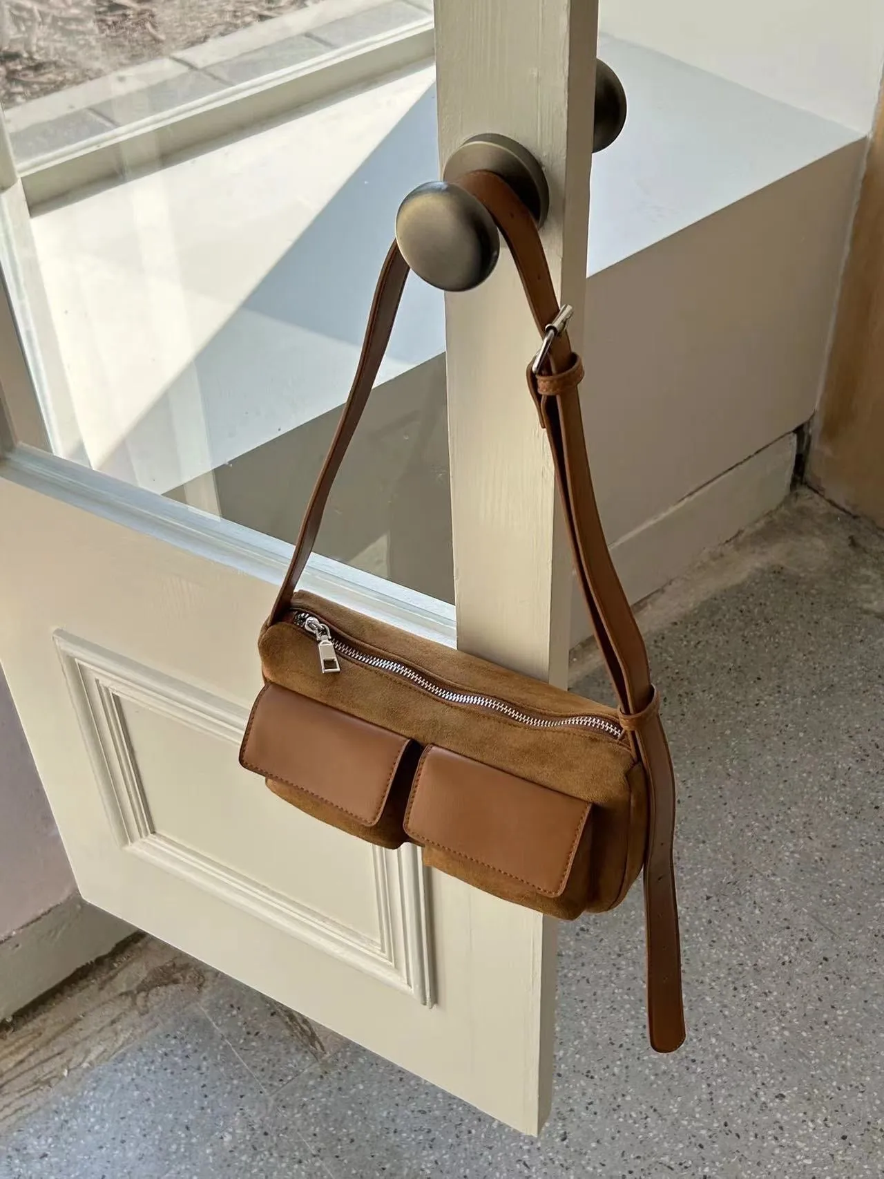 Suede Crossbody Bag