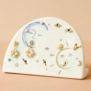 Sun and Moon Ceramic Earring Holder