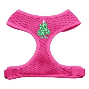 Swirly Christmas Tree Screen Print Soft Mesh Harness Pink Medium