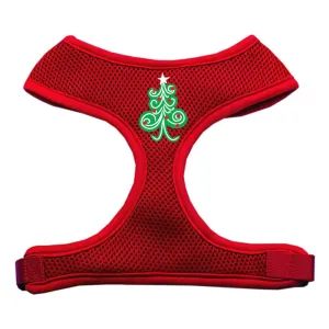 Swirly Christmas Tree Screen Print Soft Mesh Harness Red Extra Large