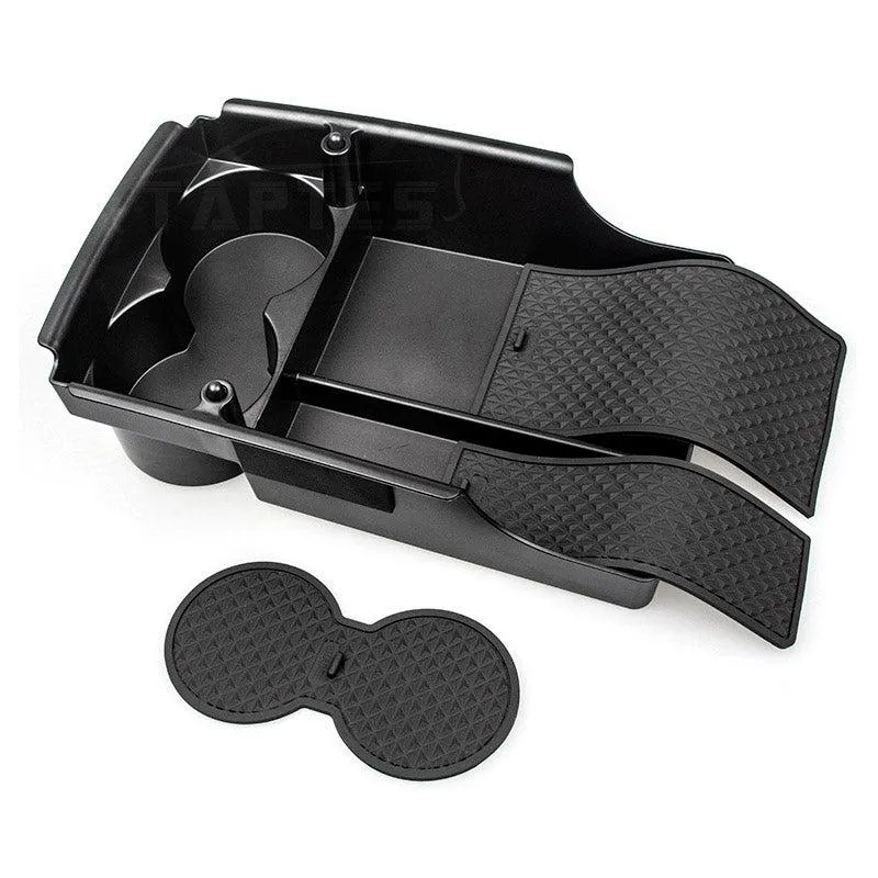 TAPTES Center Console Organizer Storage Box with Cup Holder for Model X