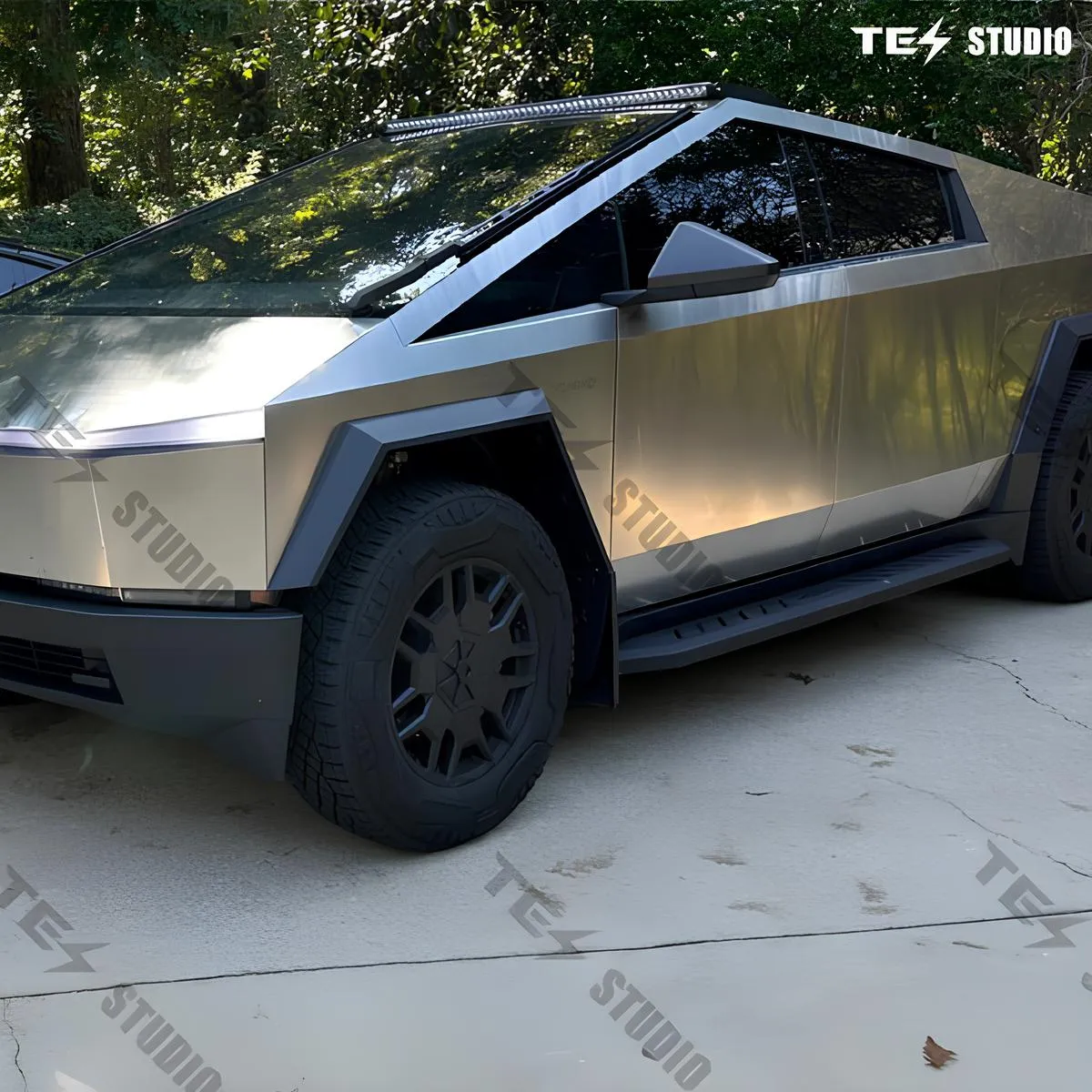 Tesla Cybertruck Running Boards Side Steps Exterior Brackets Nerf Bars Tesstudio®