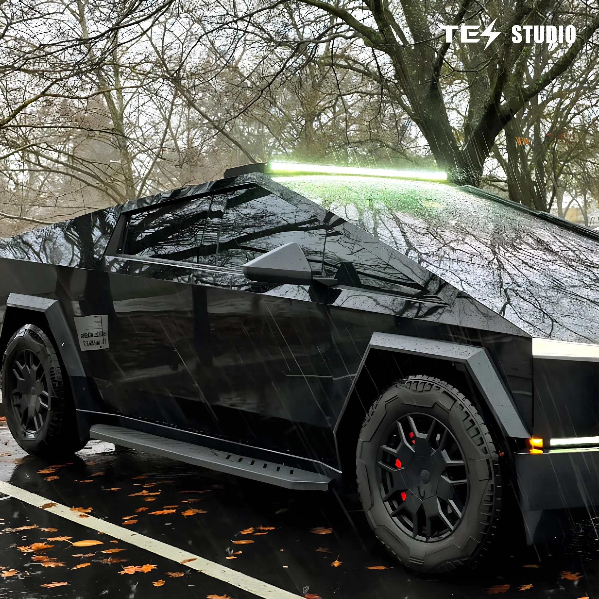 Tesla Cybertruck Running Boards Side Steps Exterior Brackets Nerf Bars Tesstudio®