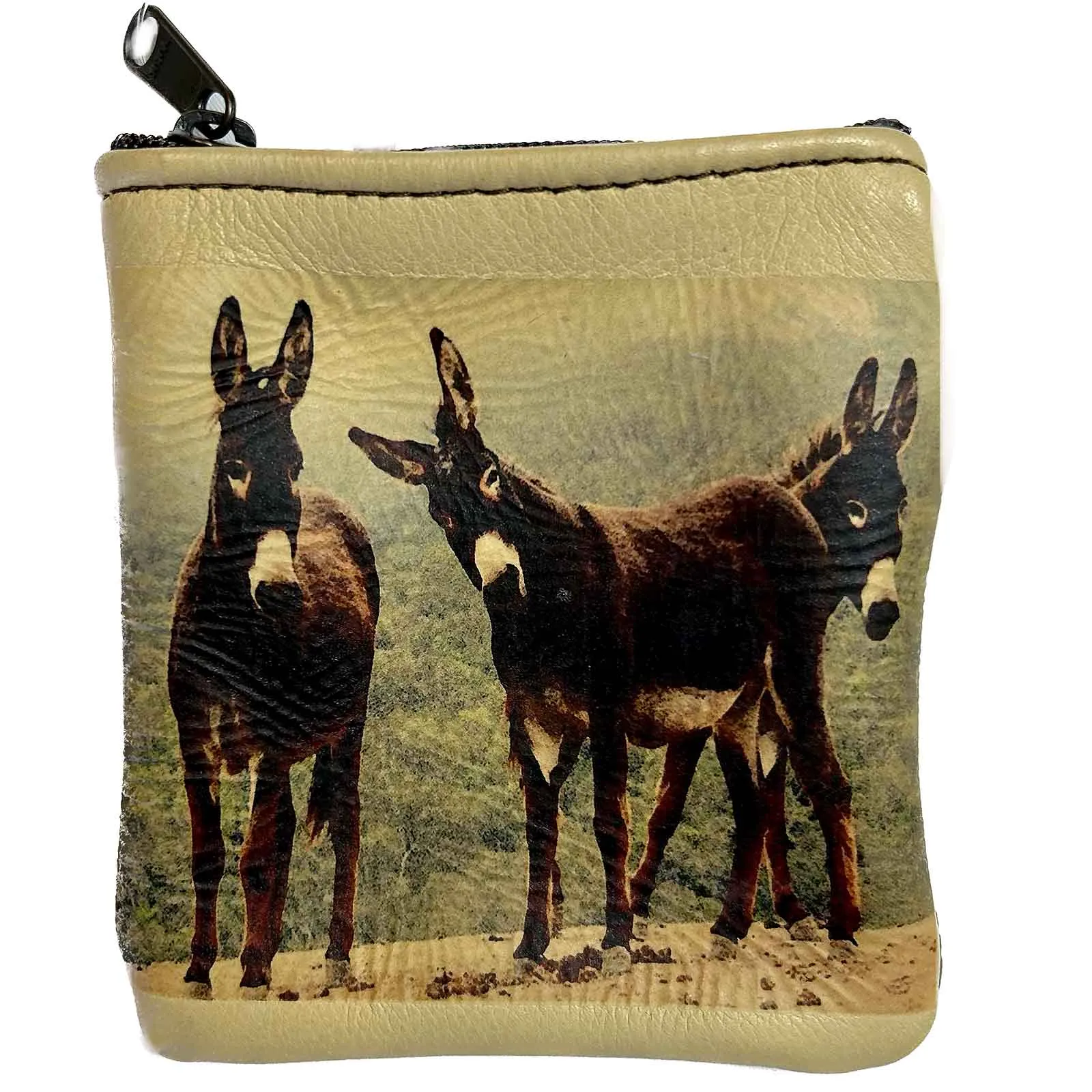 Three Donkeys Leather Western Coin Purse