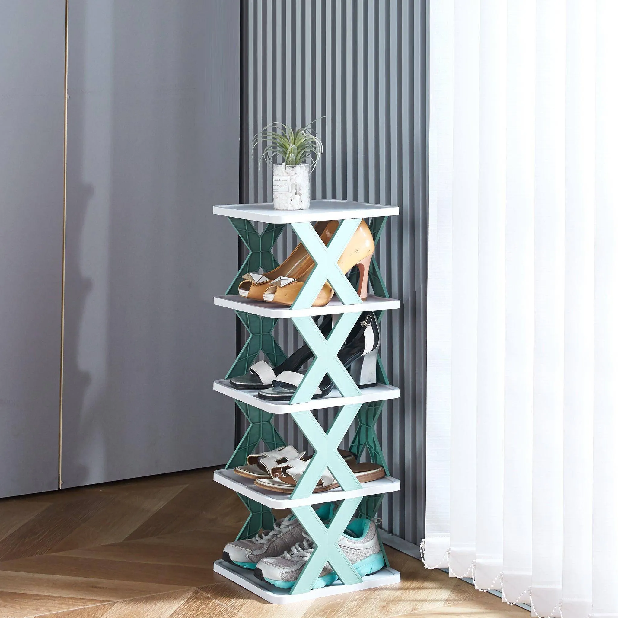 Tiered Shoe Rack Stand Organizer Detachable Storage KJZ3192(3-9）