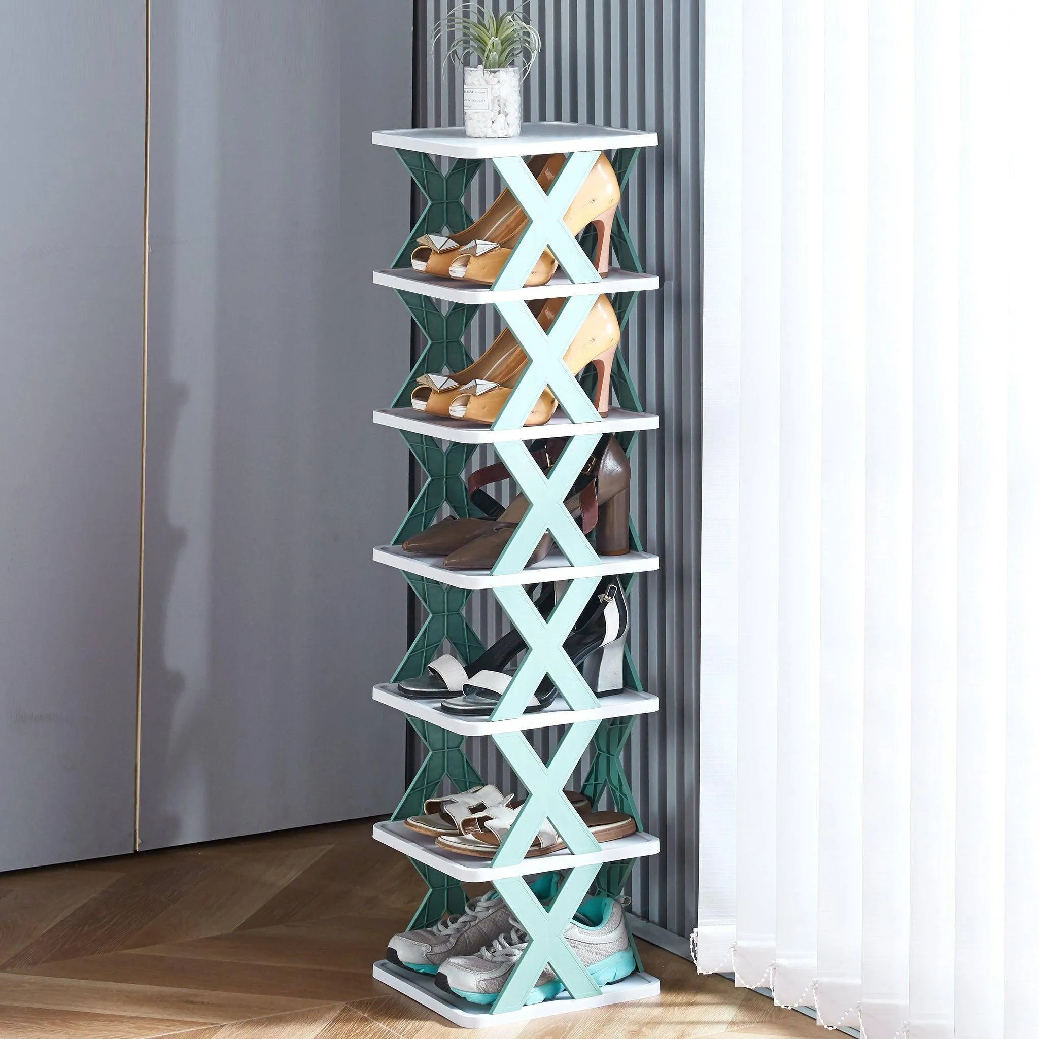 Tiered Shoe Rack Stand Organizer Detachable Storage KJZ3192(3-9）