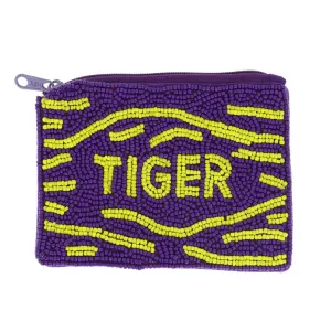 Tiger Seed Bead Handmade Beaded Wallet Coin Purse (Each)