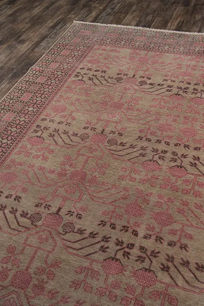 Traditional Hand Knotted Pink Rug