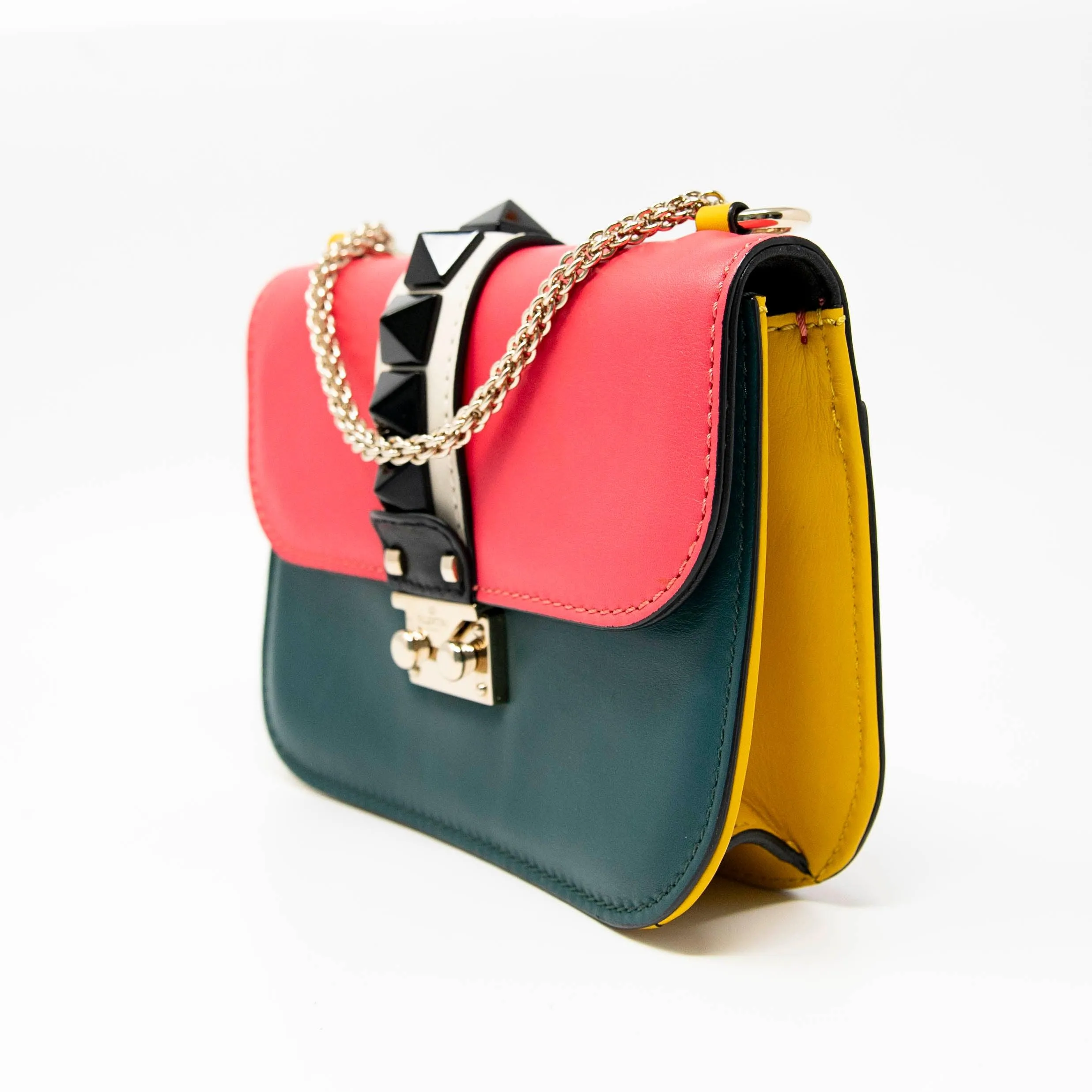 Valentino Tri-Colour Small Glam Lock Bag