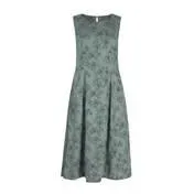 Verdigris Lily Print Fit and Flare Dress