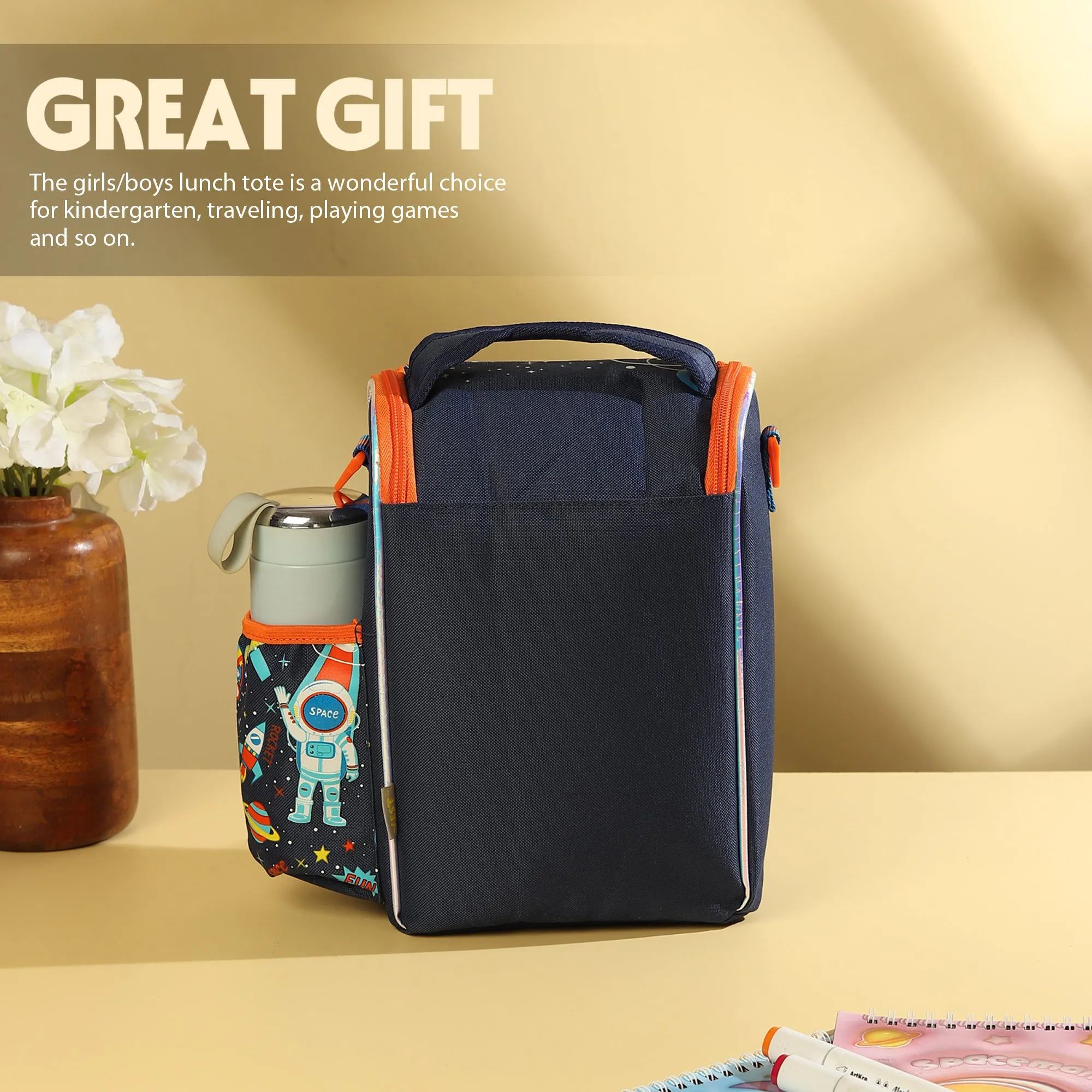 Vest Thermal Lunch Bag for Kids - Two Layer Insulated Cooler Bag