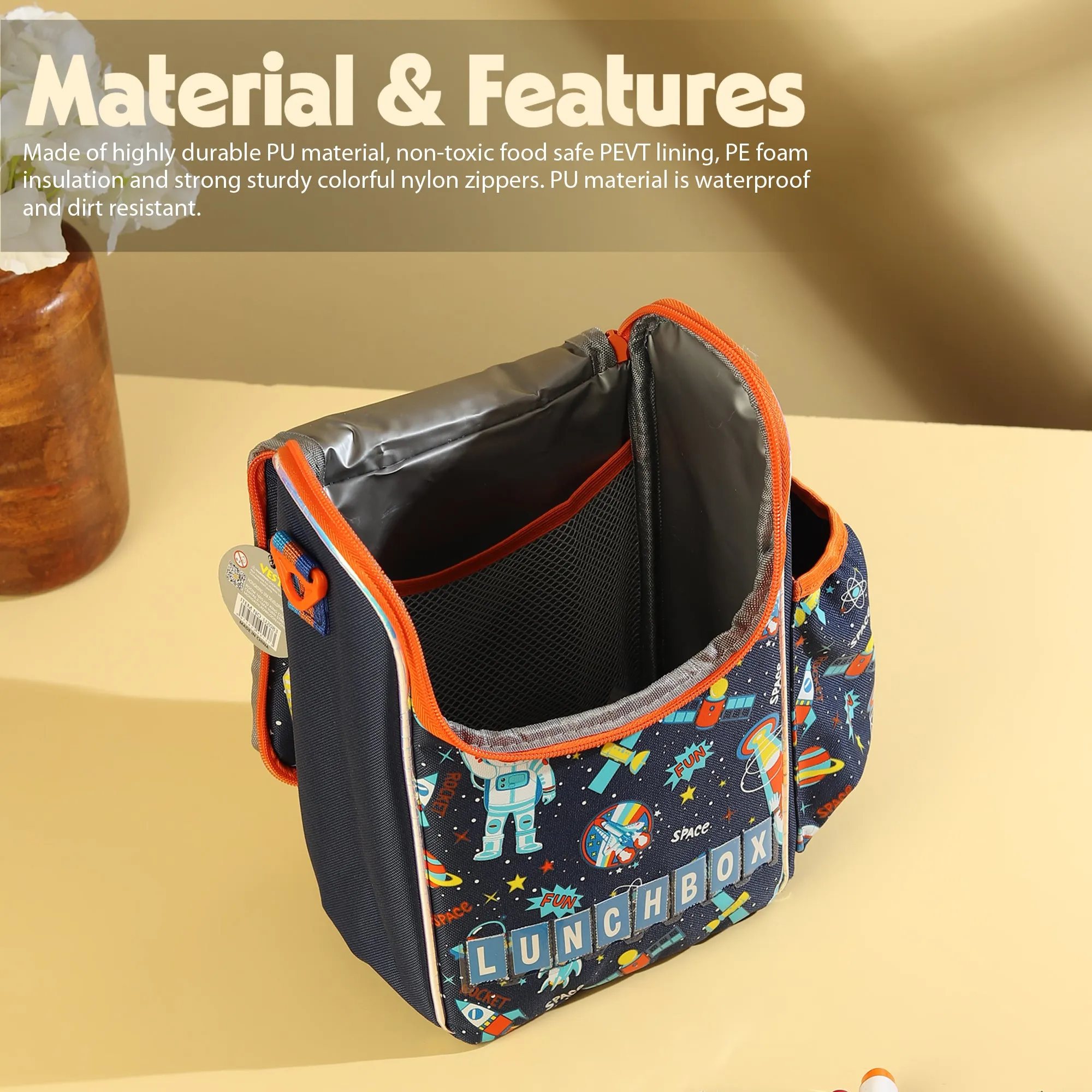 Vest Thermal Lunch Bag for Kids - Two Layer Insulated Cooler Bag