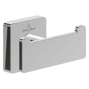 Villeroy & Boch Elements Striking Double Robe Hook in Chrome - TVA15201200061