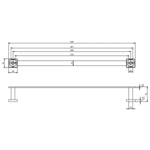 Villeroy and Boch Elements Striking Towel Rail in Matt Black - TVA152002000K5