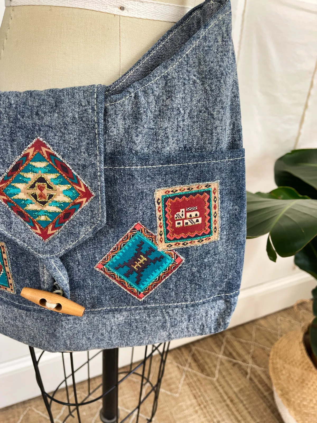 Vintage Southwestern Denim Bag