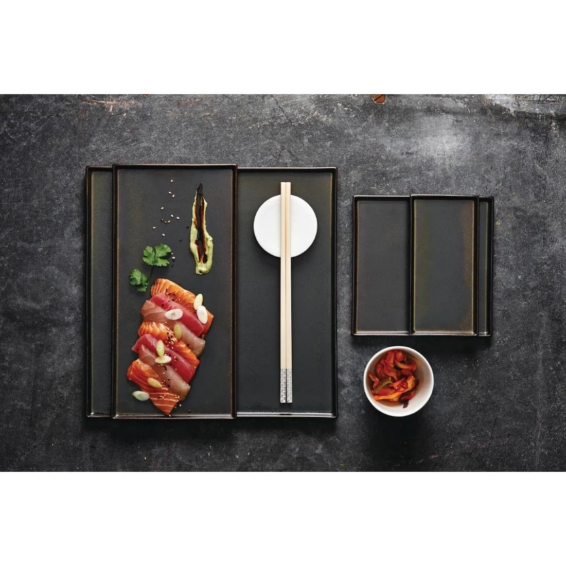 VV845 Rene Ozorio Wabi Sabi Rectangular Trays Slate 285mm (Pack of 24)