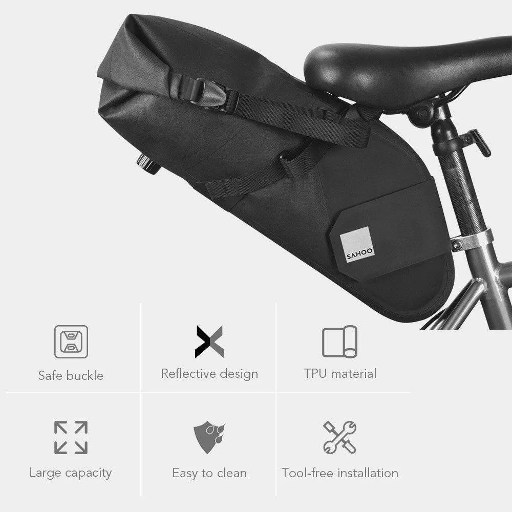 Waterproof 7L Bicycle Saddle Bag Large Capacity Bicycle Seat Bag Storage Bag Reflective Cycling Rear Seat Post Bag Tail Rear Bag MTB Road Bike Bag Bicycle Storage Bag Bike Accessories