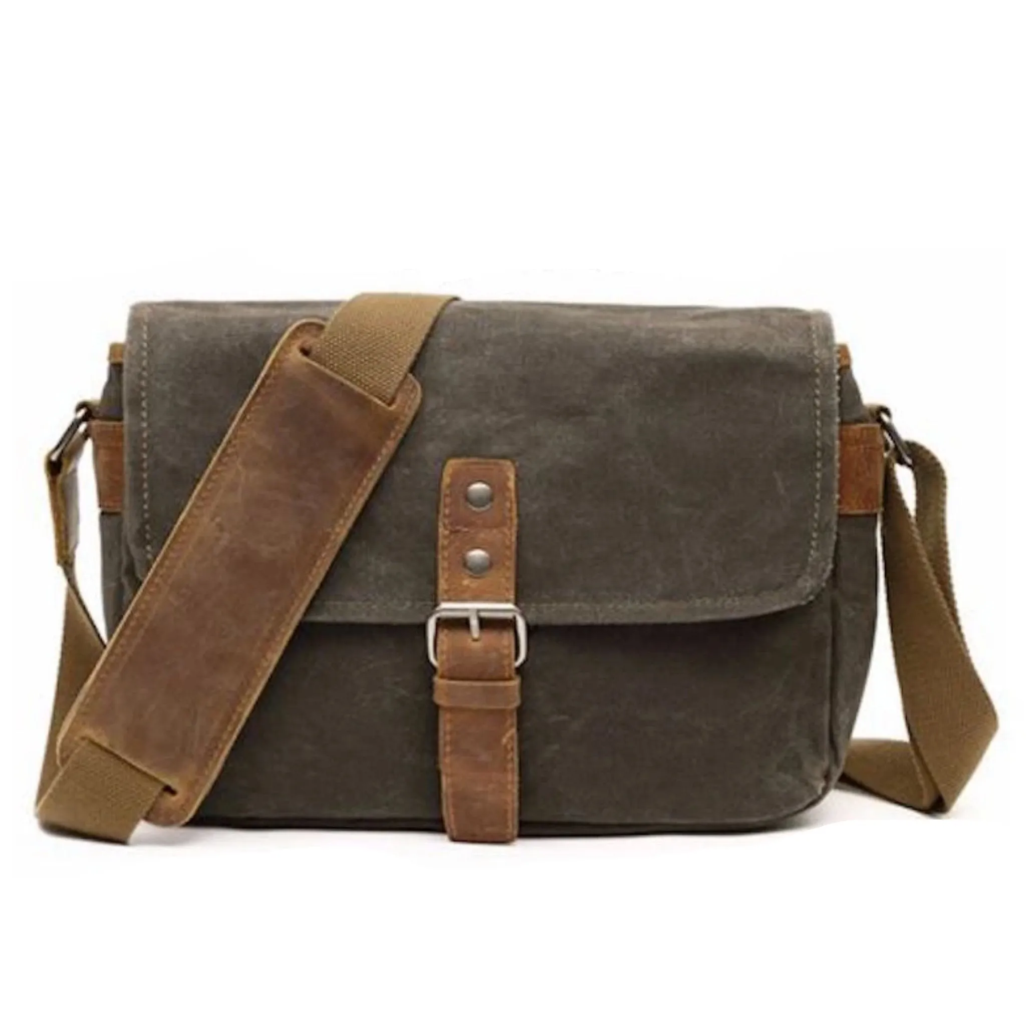 Waxed Canvas Waterproof Camera Messenger Bag