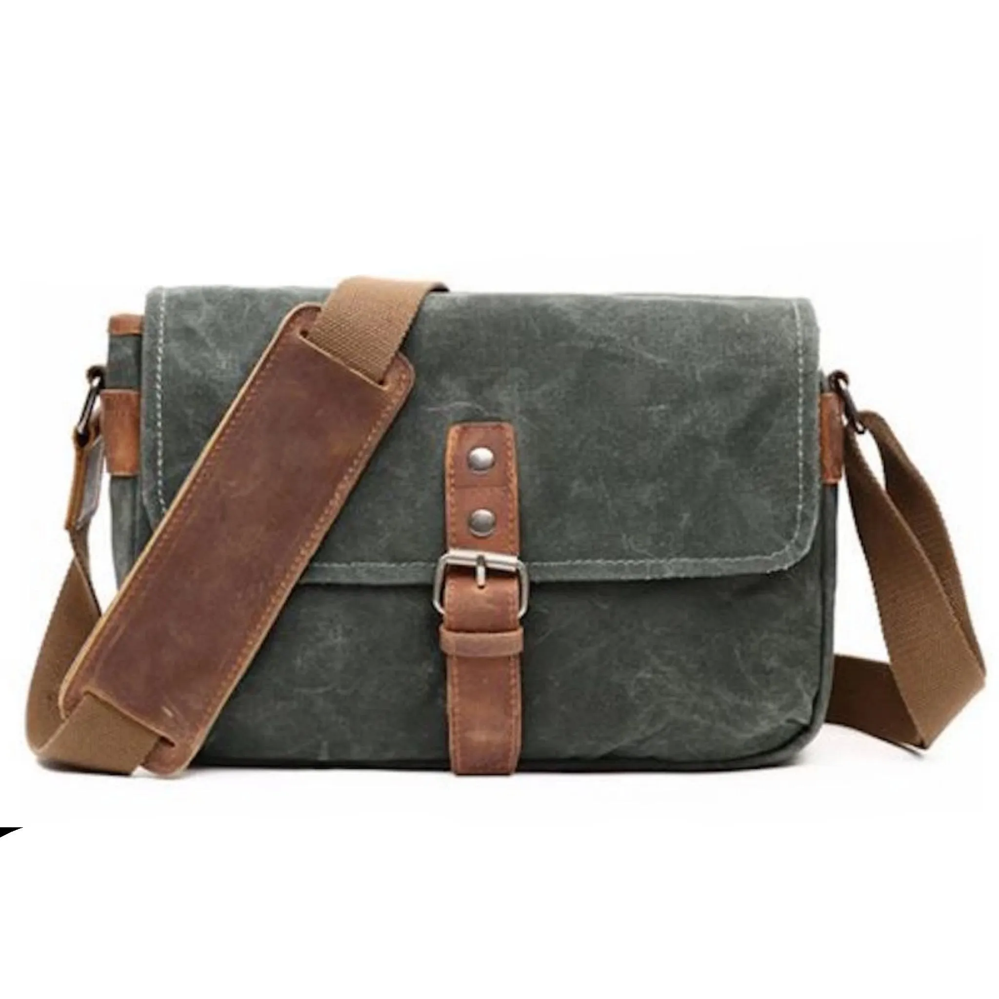 Waxed Canvas Waterproof Camera Messenger Bag