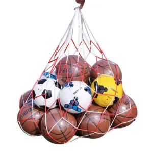 white-red Lattice Cord Basketball Sports Ball Mesh Net