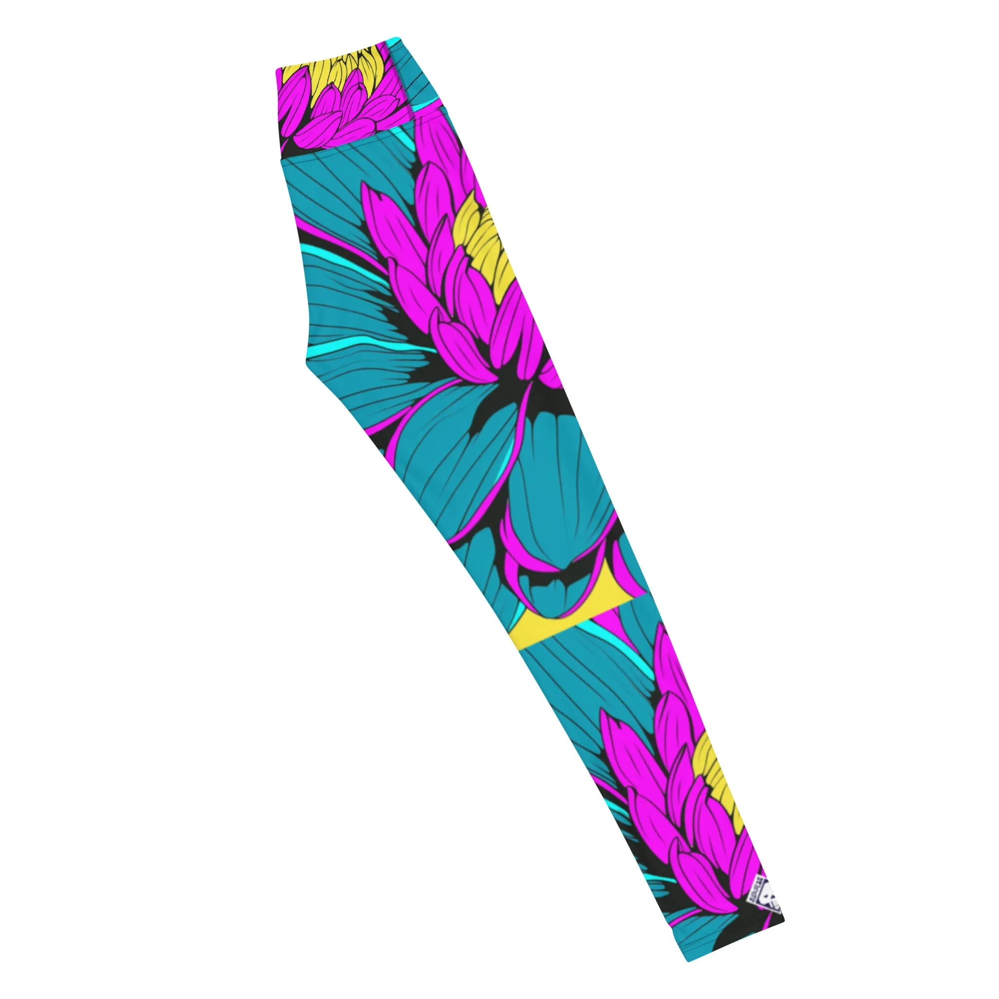 Women's Pop Art Yoga Pants - Roy Lichtenstein Inspired Dahalia Print 001