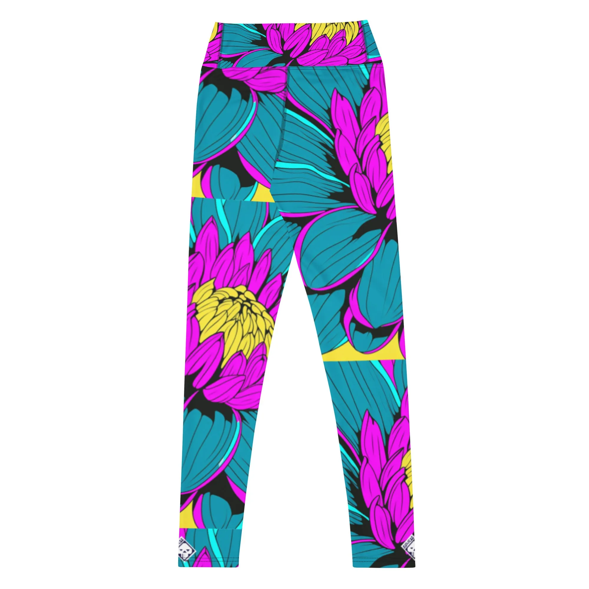 Women's Pop Art Yoga Pants - Roy Lichtenstein Inspired Dahalia Print 001