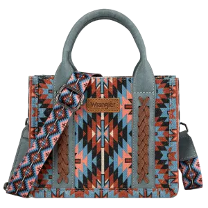 Wrangler Ladies Navy Southwestern Print Mini Tote Crossbody Bag WG2213-8866SNY