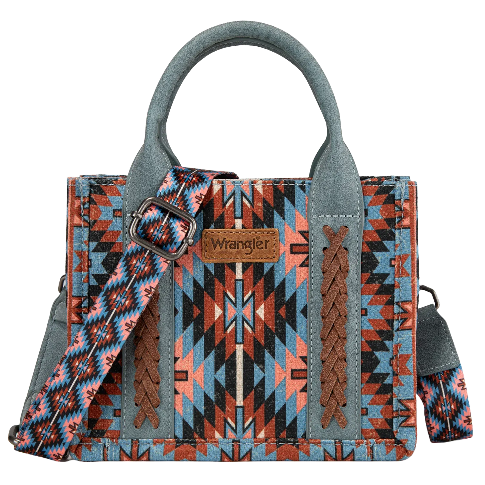 Wrangler Ladies Navy Southwestern Print Mini Tote Crossbody Bag WG2213-8866SNY