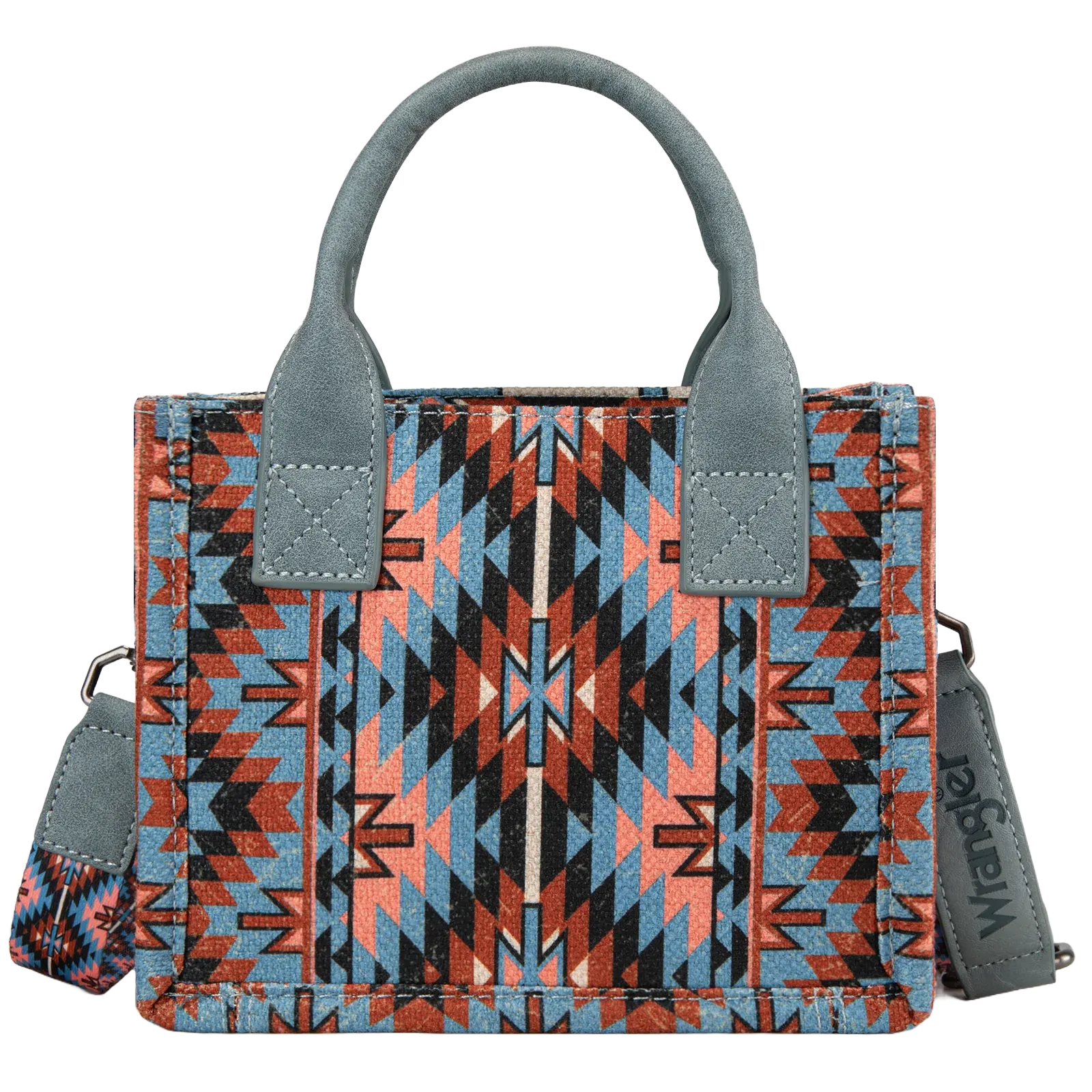 Wrangler Ladies Navy Southwestern Print Mini Tote Crossbody Bag WG2213-8866SNY