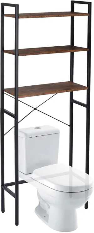 ZENY™ 3 Tiers Over The Toilet Bathroom Storage Shelf, Freestanding Wooden Bathroom Organizer Rack with Shelves