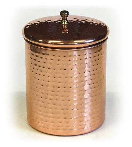 Zuccor Stainless Steel Canister w/ Hammered Copper Plated Exterior - 7.75"